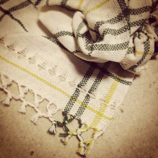 ウールブランケット（手紡ぎ、織り）